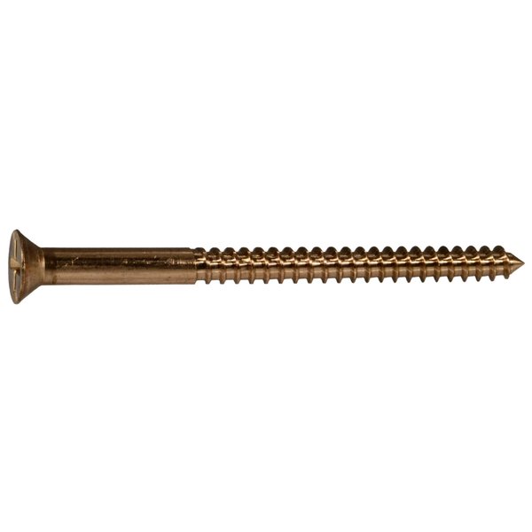 Midwest Fastener Wood Screw, #12, 3 in, Bronze Steel Flat Head Phillips Drive, 2 PK 931014